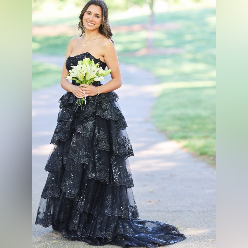 AMARRA 88499 Strapless Embellished Prom Gown